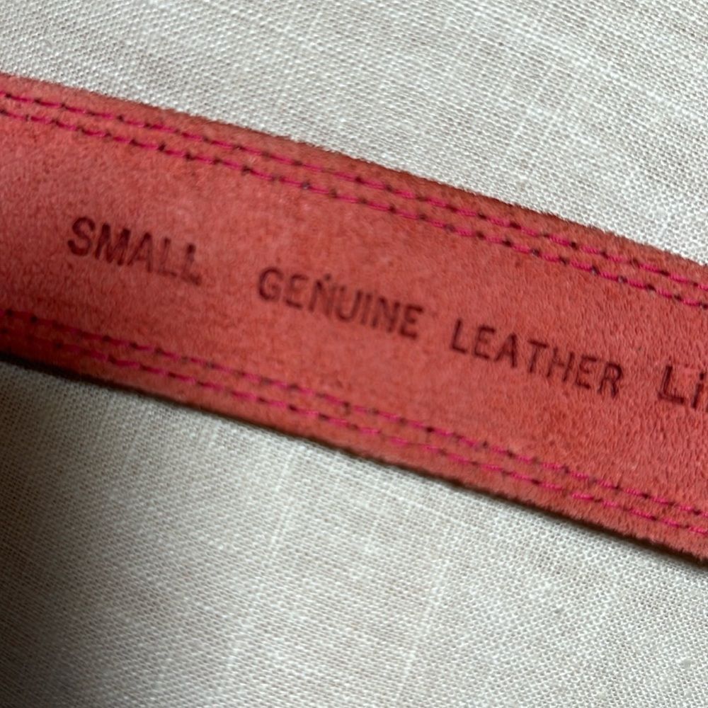 Liz Claiborne Red Leather Vintage Belt - Picture 4 of 8